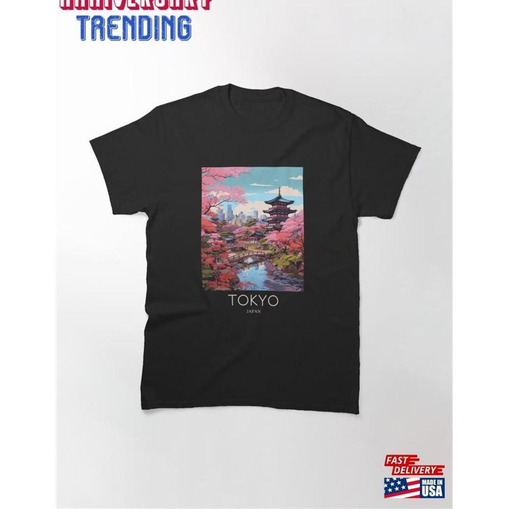 A Pop Art Travel Print Of Tokyo Japan Classic Tshirt